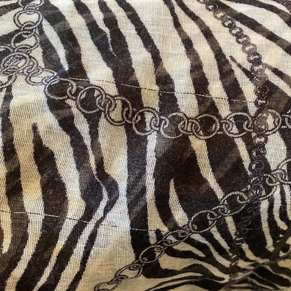 Zebra and Chain Print Lightweight Scarf or Wrap OS
